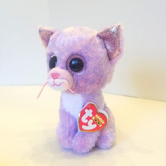 NWT Ty Beanie Boo Purple Cassidy the Kitty Cat Plush Toy - Picture 3 of 10